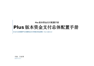 Plus版本资金支付配置手册