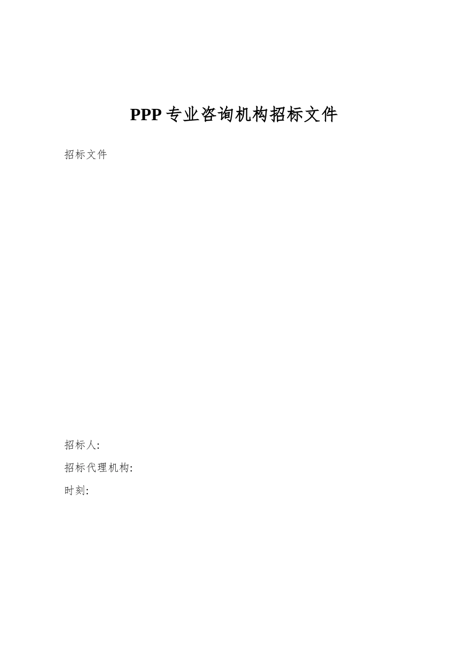 PPP专业咨询机构招标文件_第1页