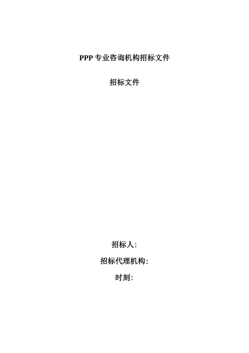 PPP专业咨询机构招标文件_第1页