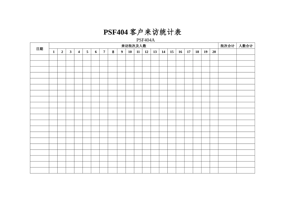 PSF404客户来访统计表_第1页