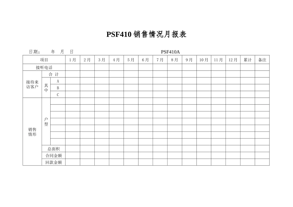 PSF410销售情况月报表_第1页