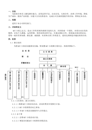 QCC小组活动实施办法
