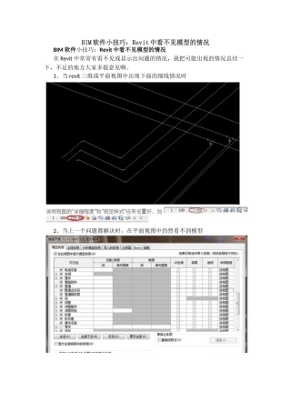 Revit中看不见模型的情况