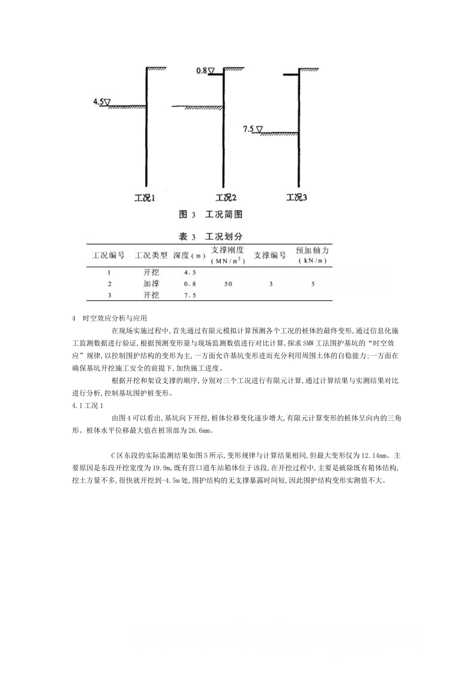 smw搅拌桩围护基坑的时空效应分析_第3页