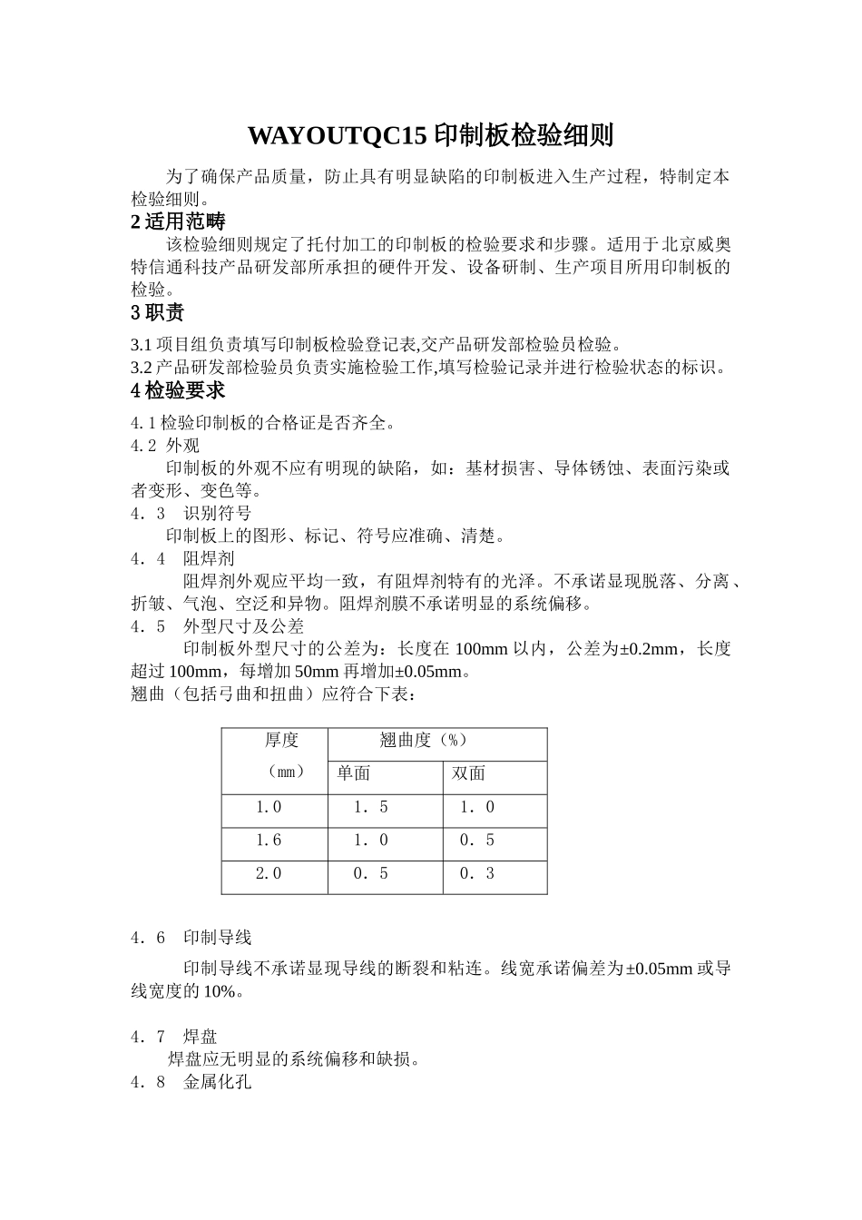 WAYOUTQC15印制板检验细则_第1页