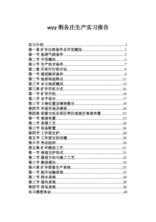 wyy荆各庄生产实习报告