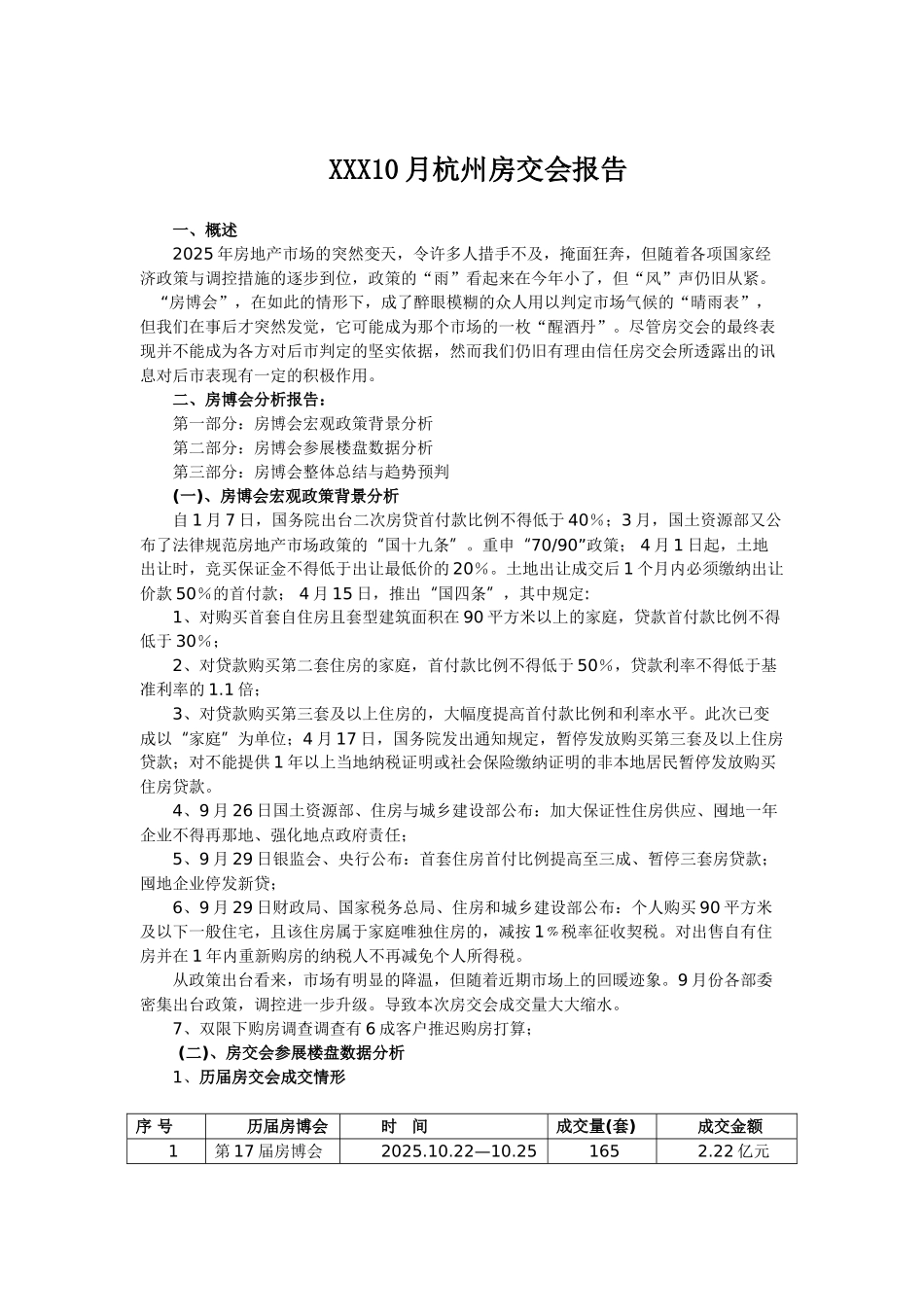 XXX10月杭州房交会报告_第1页