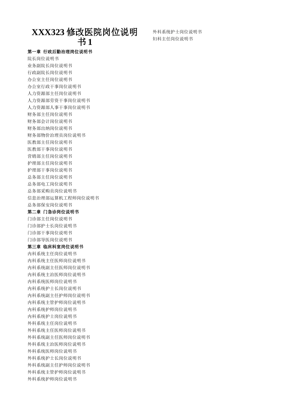 XXX323修改医院岗位说明书1_第1页