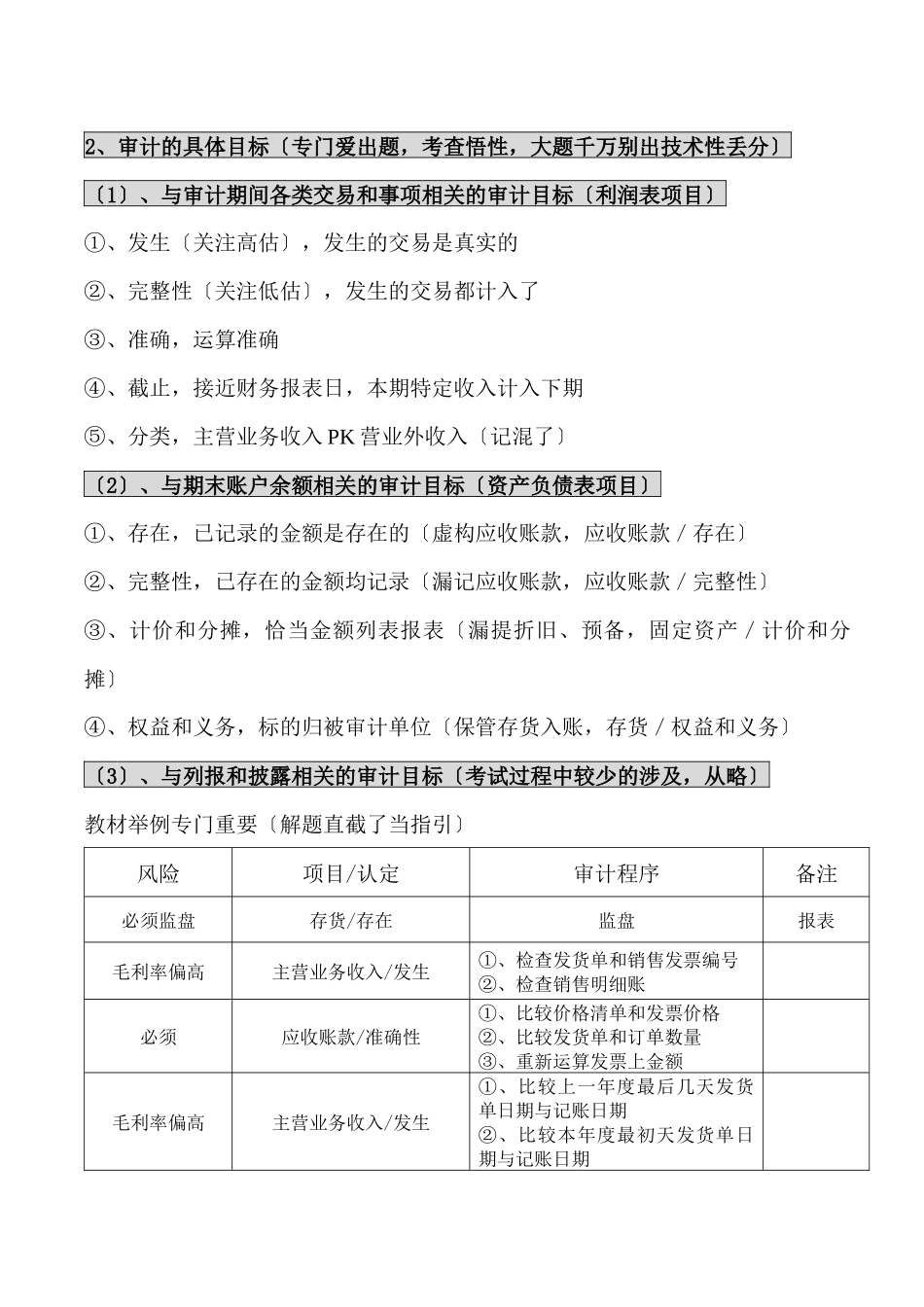 XXX年最新注会审计学习笔记_第3页