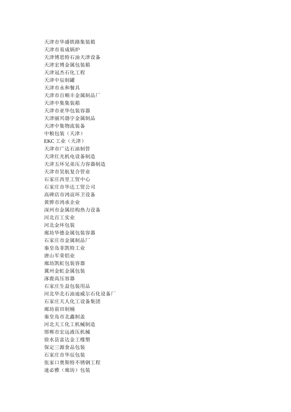 XXX年版中国集装箱及金属包装容器行业企业名录_第3页