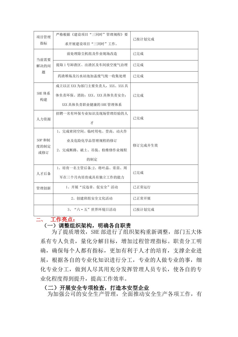 XX企业安环部2025年工作总结_第3页