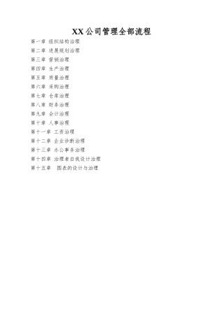 XX公司管理全部流程