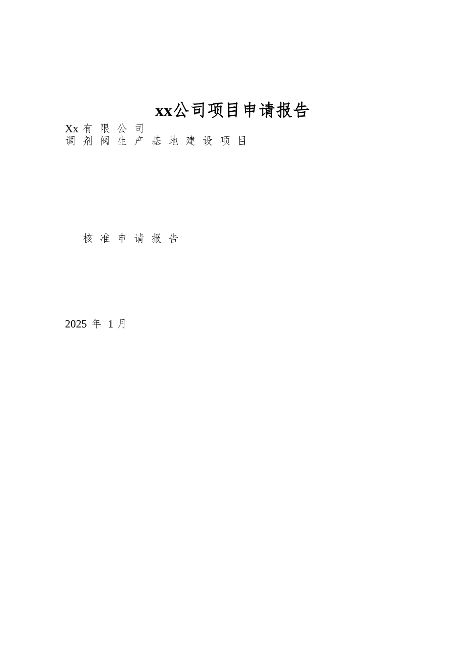 xx公司项目申请报告_第1页