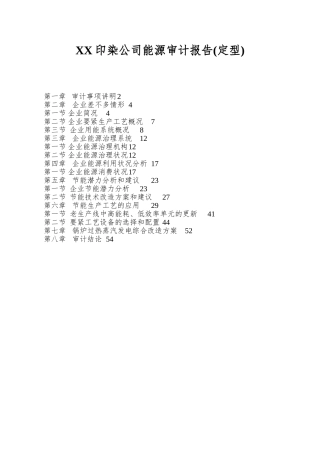 XX印染公司能源审计报告