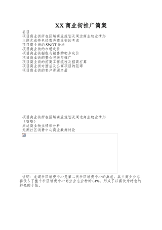 XX商业街推广简案