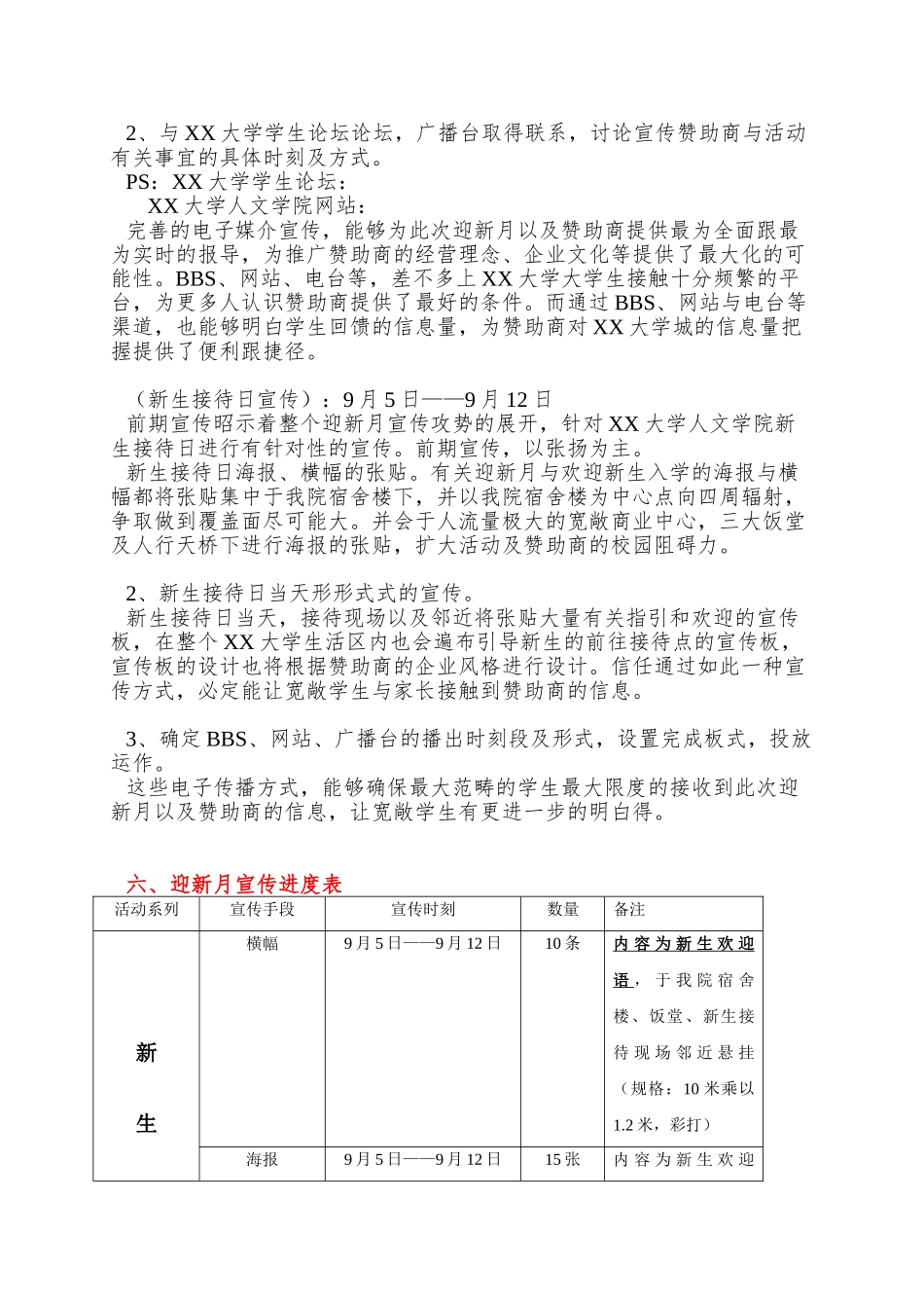 XX大学人文学院新生迎接日策划方案_第3页