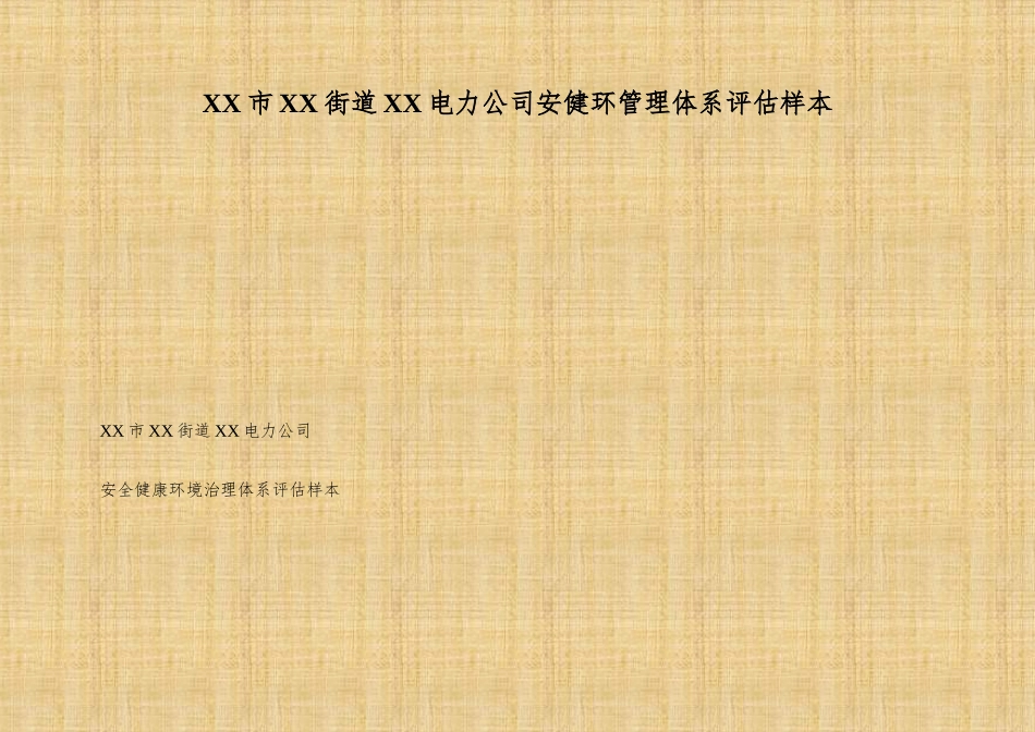 XX市XX街道XX电力公司安健环管理体系评估样本_第1页