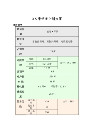 XX景销售企划方案