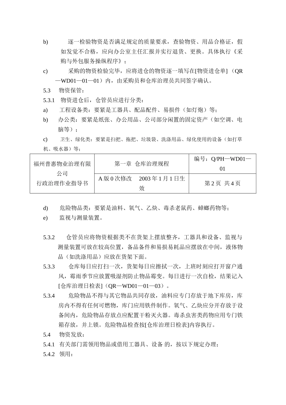 XX有限公司仓库管理规程_第2页