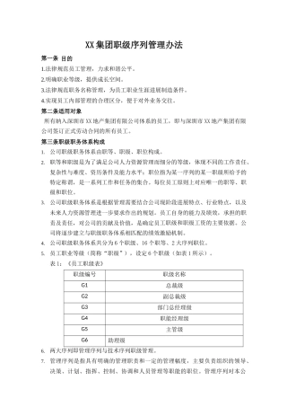XX集团职级序列管理办法