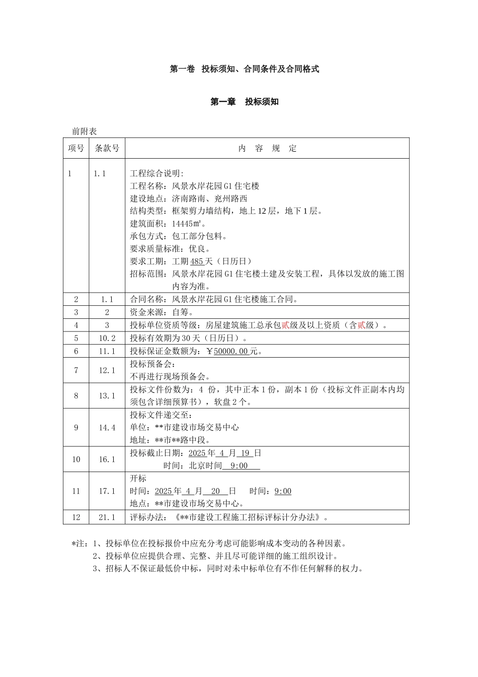 [山东]住宅楼施工招标文件_第2页