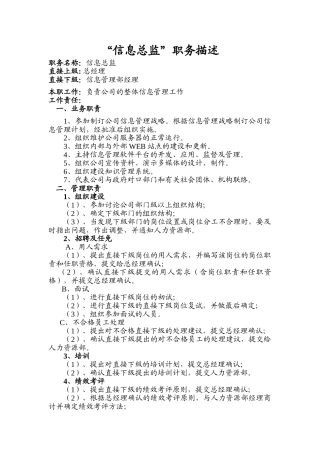 “信息总监”职务描述