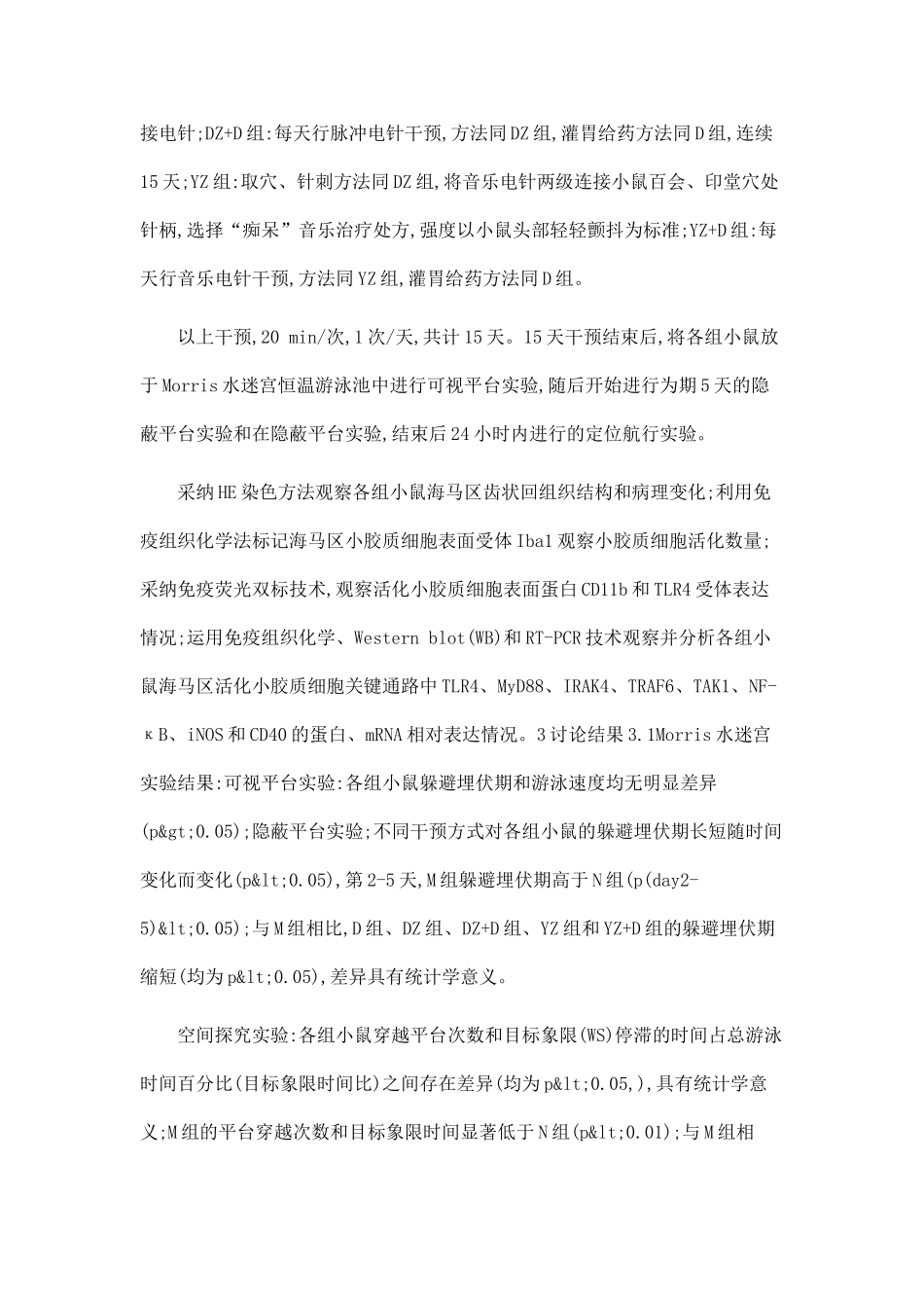 “通督启神”法电针对AD小鼠海马区小胶质细胞及TLR4通路的影响_第2页