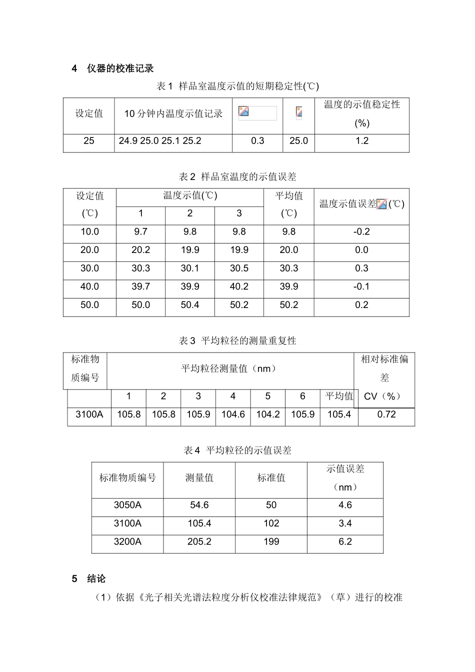 《光子相关光谱法粒度分析仪校准规范》校准试验报告_第3页