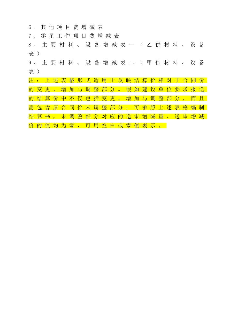 《建设工程结算书》表格格式_第2页