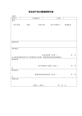 《研发资产延长管理期限申请》
