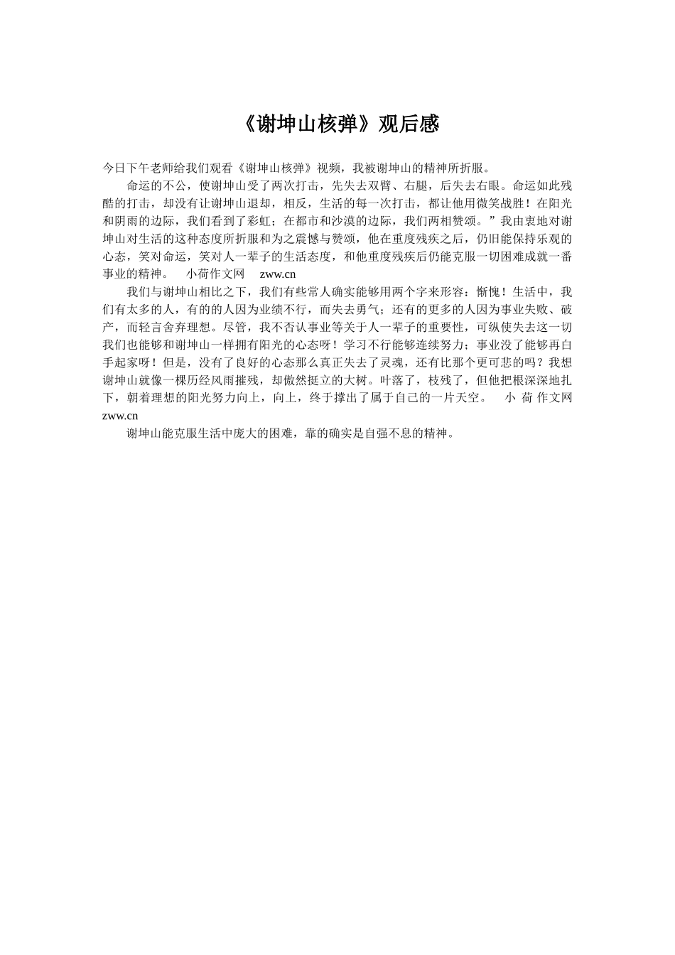 《谢坤山核弹》观后感_第1页