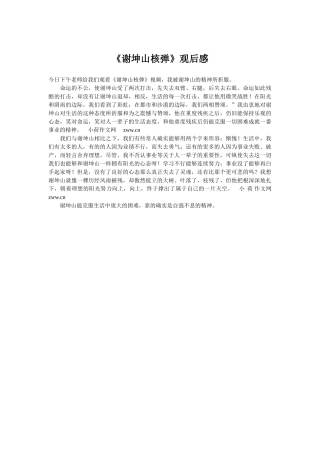 《谢坤山核弹》观后感