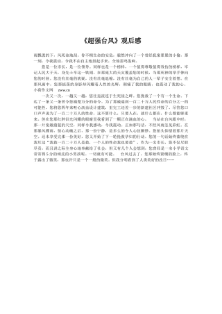 《超强台风》观后感