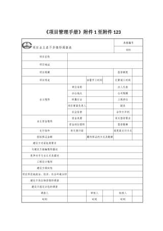 《项目管理手册》附件1至附件123