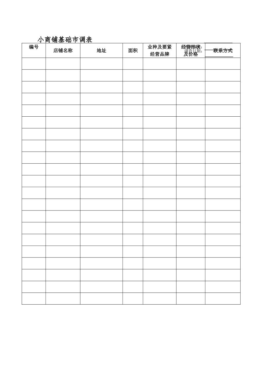 【房地产精品文档】商业基础市调表_第3页