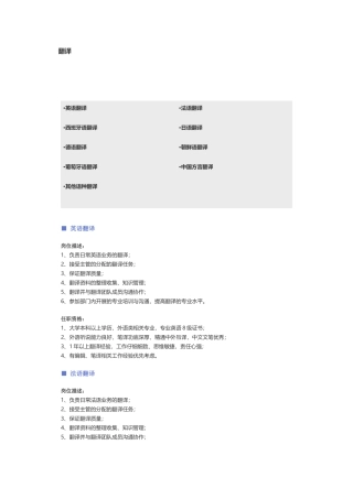 【翻译】职位说明书