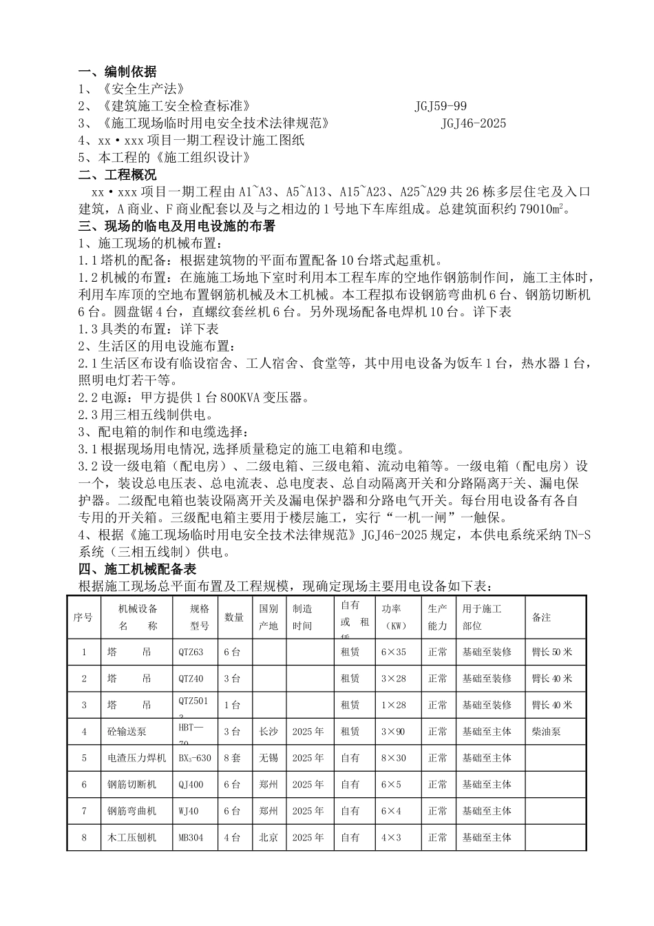 一期工程临时用电方案_第1页