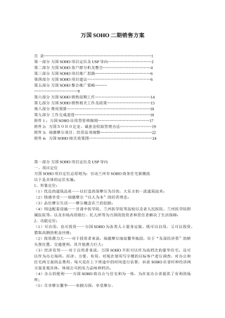 万国某项目销售方案