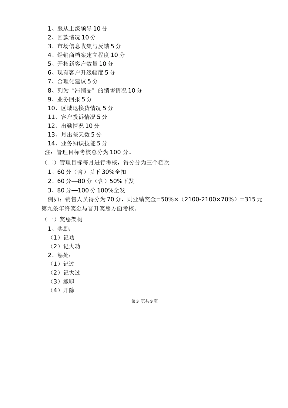 万科分公司销售绩效考核办法_第3页