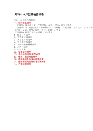 万科精装修标准