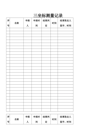 三坐标测量记录