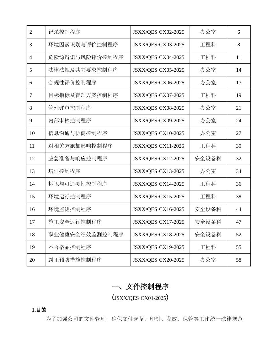 三标体系建筑施工企业程序文件汇编_第2页