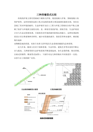 三种挡墙型式比较