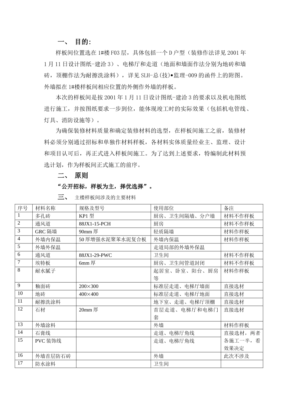 三里河样板间装修材料预选计划_第2页