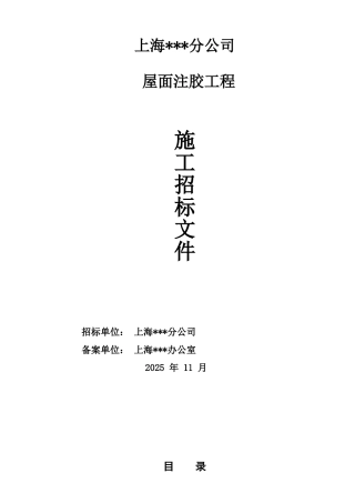上海某公司屋面注胶工程施工招标文件