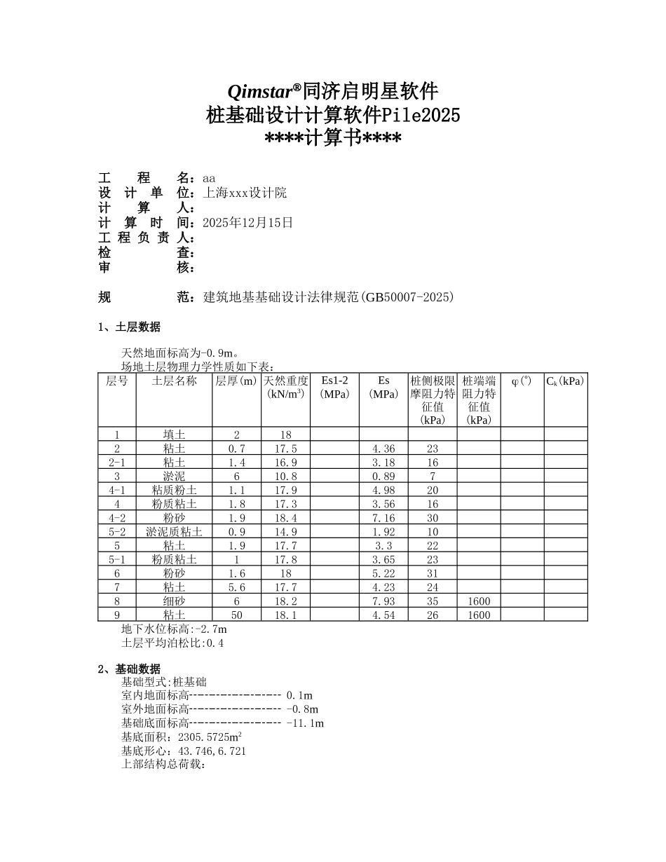 上海桩基础设计计算书-secre_第1页