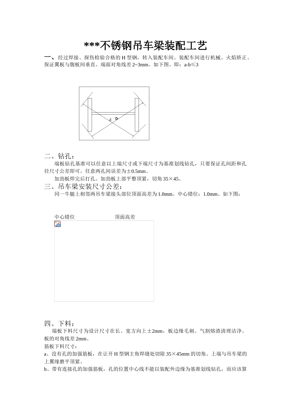 不锈钢吊车梁装配施工工艺_第1页