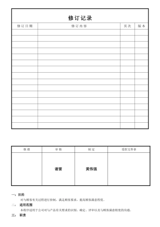 与顾客有关过程控制程序
