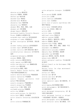 专业英语英汉词汇