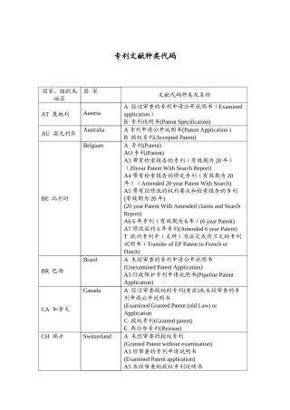 专利国别种类代码
